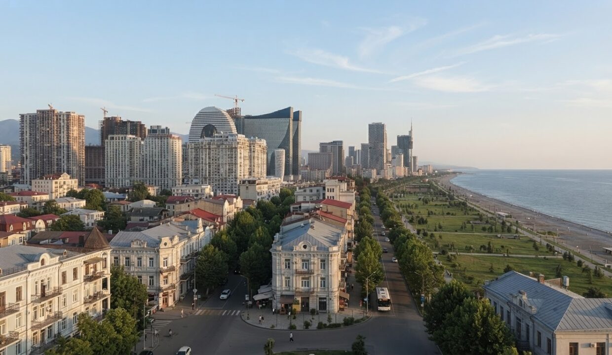 Центр Батуми и новые жилые районы